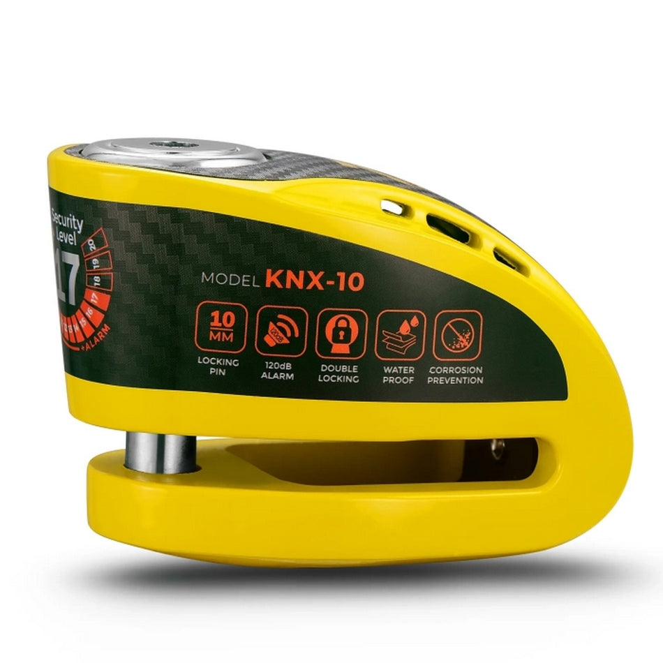 Kovix Overload KNX10 Alarm Disc Lock 10mm Pin Yellow