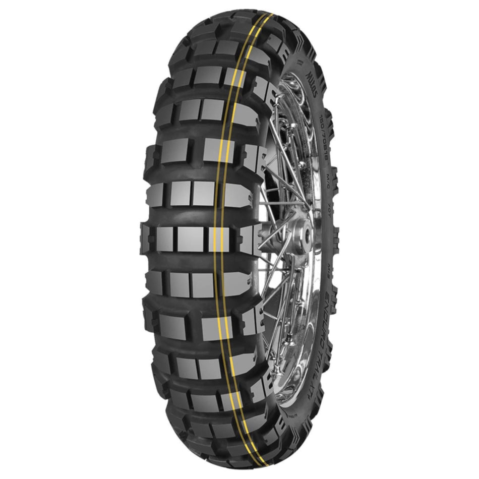 140/80 B17 69T TL/TT Mitas Enduro Trail XT+ Dakar Yellow Stripe Rear Tyre