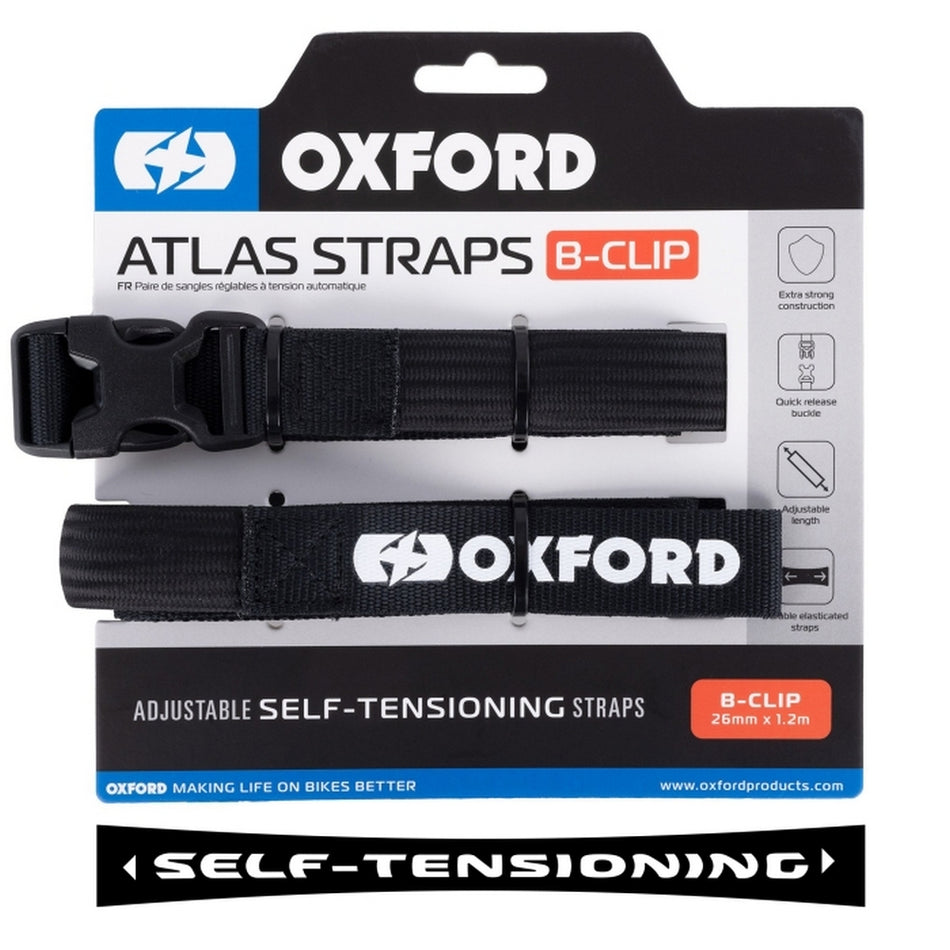 Oxford Atlas B-Clip 26mm x 1.2 Metre Black Pair