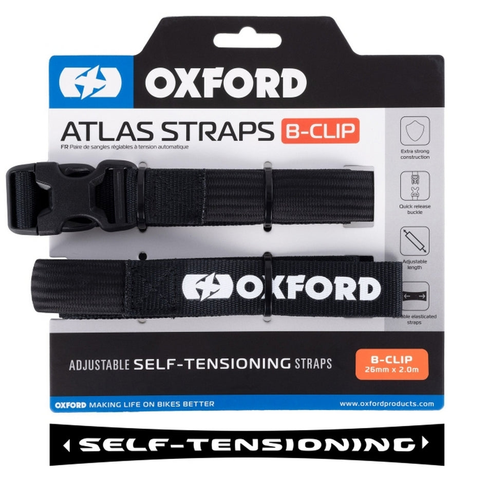 Oxford Atlas B-Clip 26mm x 2.0 Metre Black Pair