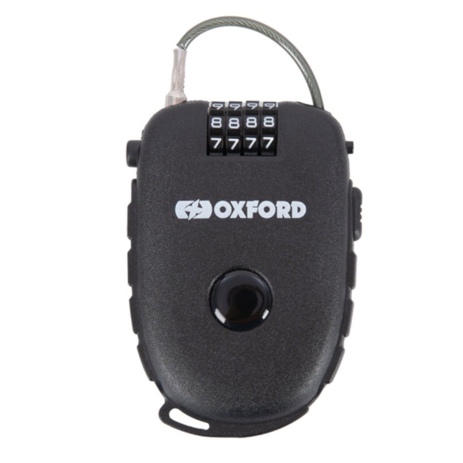 Oxford Retra Retractable Combination Cable Lock 120cm Black