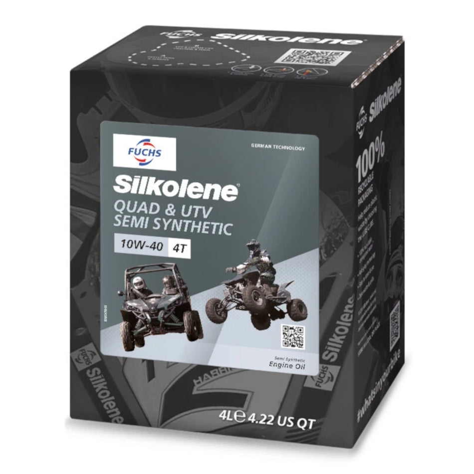 Silkolene Quad & UTV 10w40 Engine Oil 4 Litre Cube